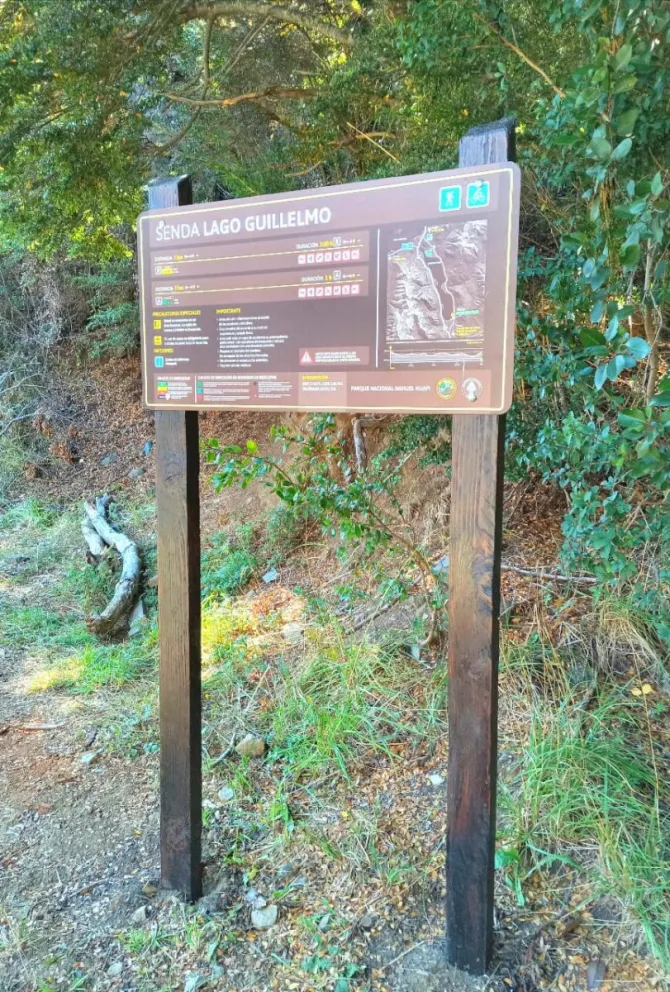 Mejoraron la señalización en el sendero del lago Guillelmo