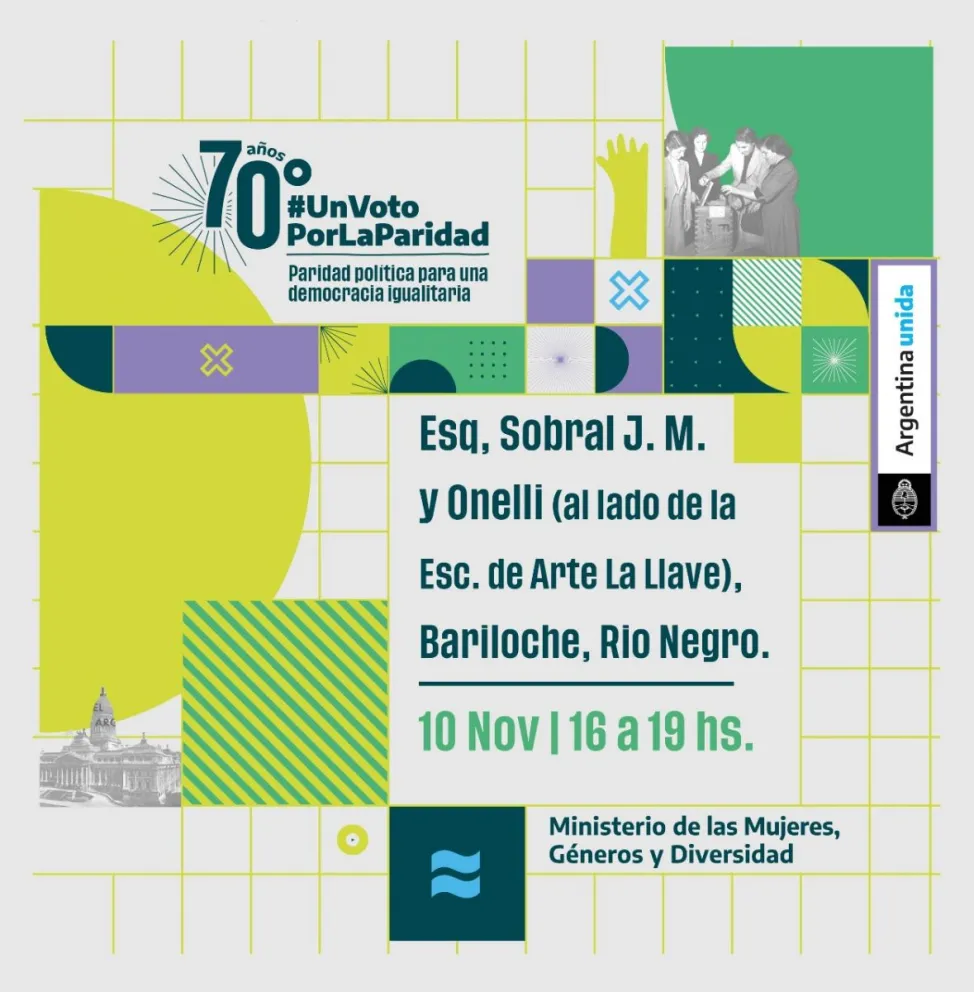 Bariloche será parte de la acción federal a 70 años de la primera elección donde votaron las mujeres