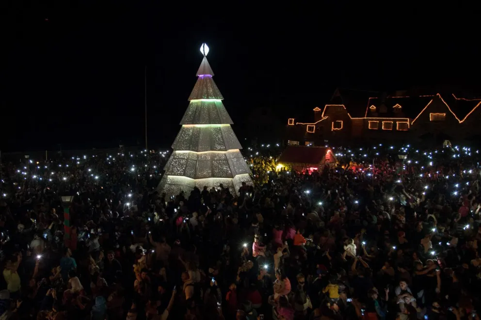 Se viene la Navidad y Bariloche comienza a construir el árbol en el Centro Cívico
