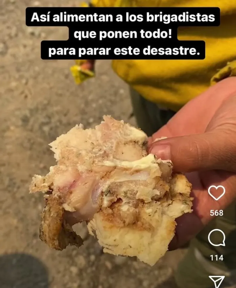 Aseguran que reciben viandas crudas mientras combaten el fuego