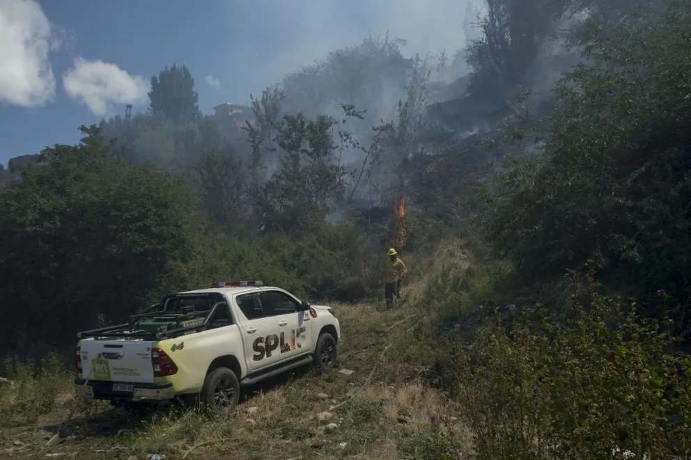 Fuego y susto en la barda del Ñireco durante la madrugada