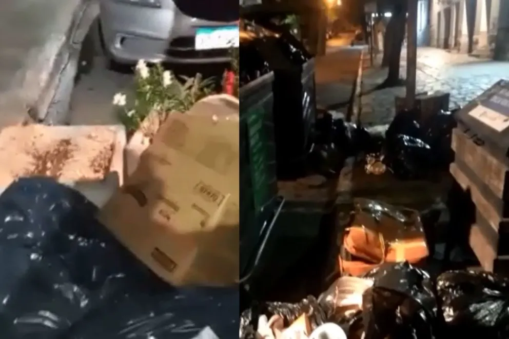 ¡Indignante! Dejan la basura en el piso mientras los contenedores están vacíos