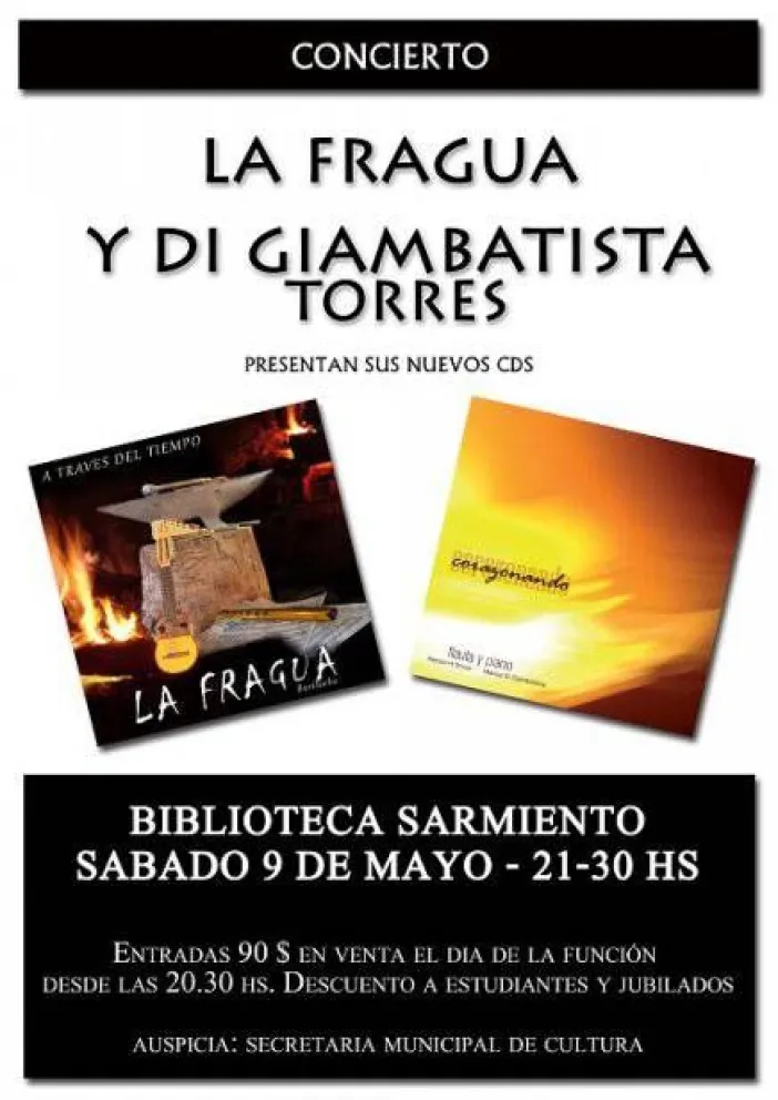 La Fragua y el dúo Di Giambatista/Torres en concierto