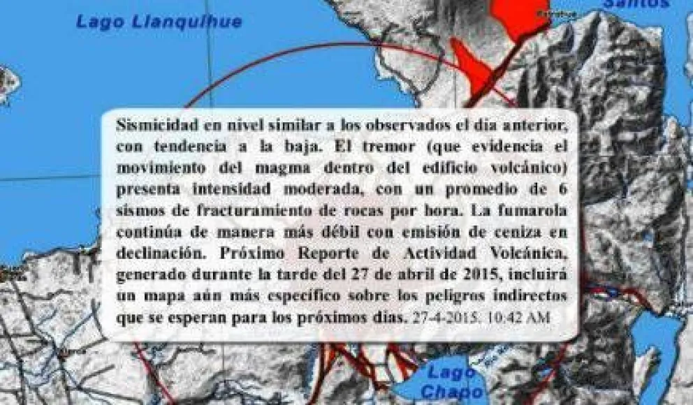 El Calbuco disminuyó el nivel de actividad
