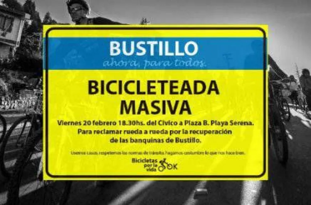 Bicicleteada para reclamar banquinas en Bustillo
