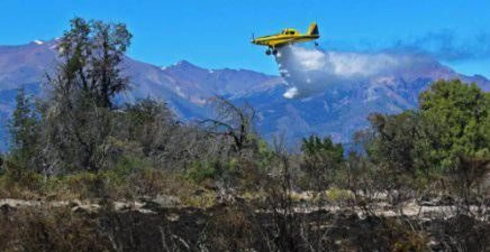 Controlan nuevo rebrote del incendio en ruta 40