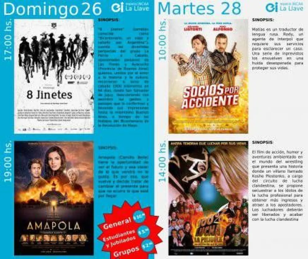 Continúan las proyecciones en Espacio INCAA Bariloche
