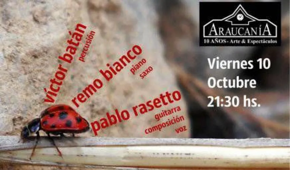 Trío Rasseto Bianco Batán se presenta hoy en Araucanía