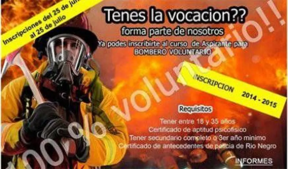 Convocan a aspirantes para Bomberos Voluntarios