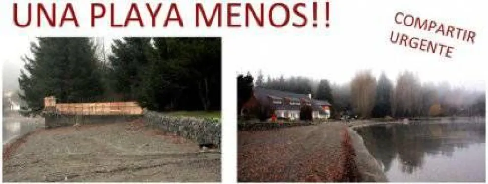Denuncian construcción que impide el acceso a la costa del lago Gutiérrez