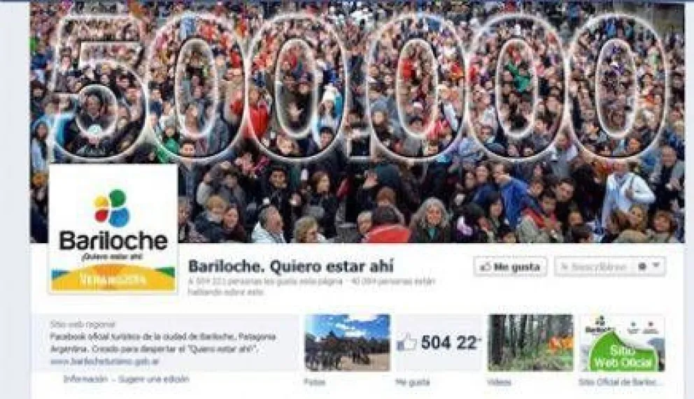 Bariloche alcanzó los 500 mil seguidores en Facebook
