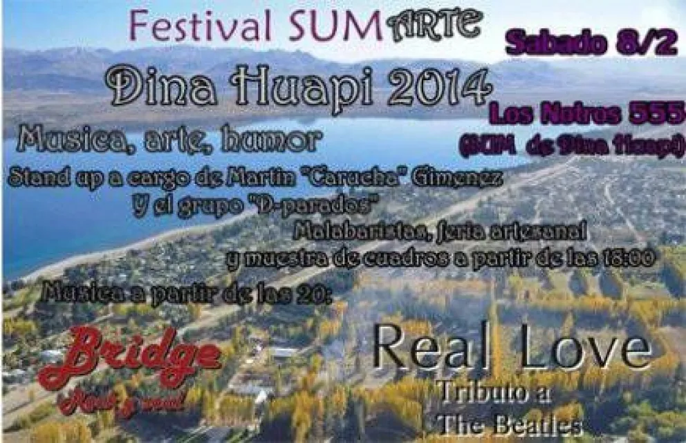 Presentarán el festival "Sum Arte" en Dina Huapi