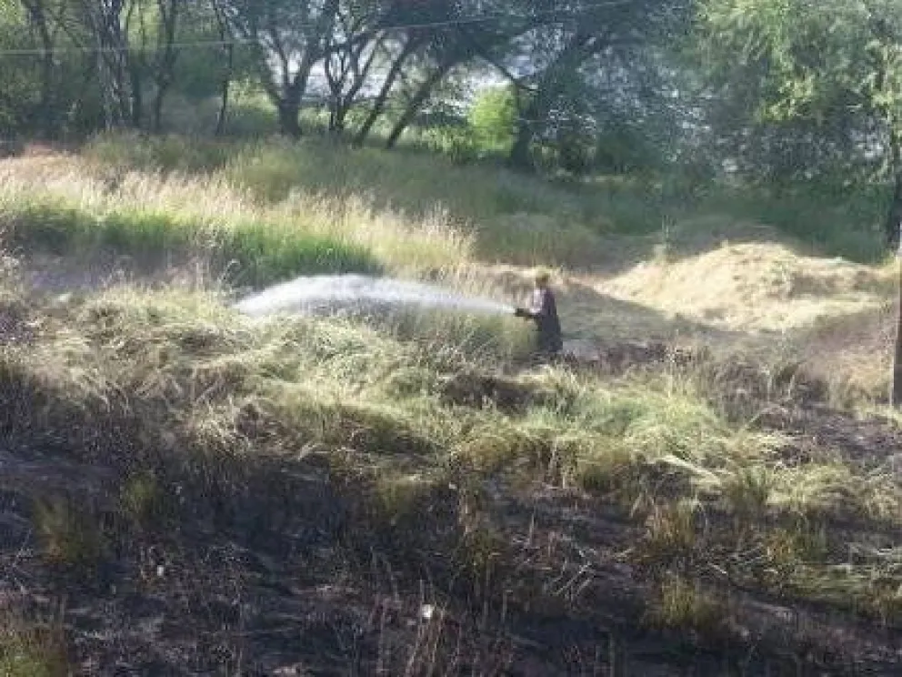 Incendio de pastizales en Costanera