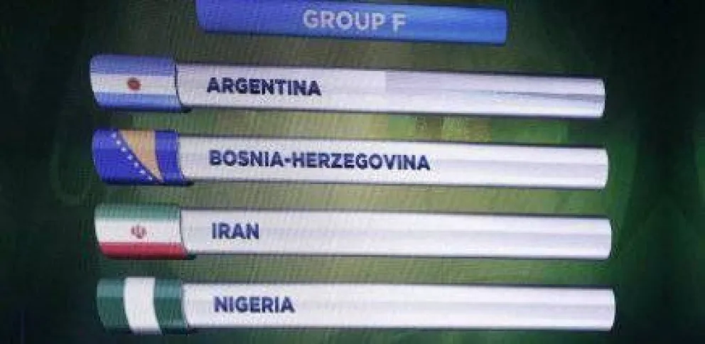 Argentina jugará en su grupo con Bosnia, Irán y Nigeria