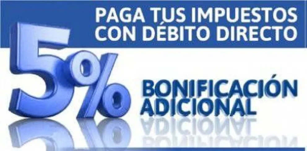Bonifican pago de impuestos por débito en cuenta bancaria