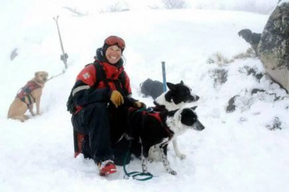 Simulacro de rescate en avalancha con perros y sus guías 