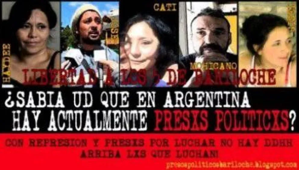 Causa saqueos: Comité por la Libertad de Presos Políticos viaja a Bariloche 