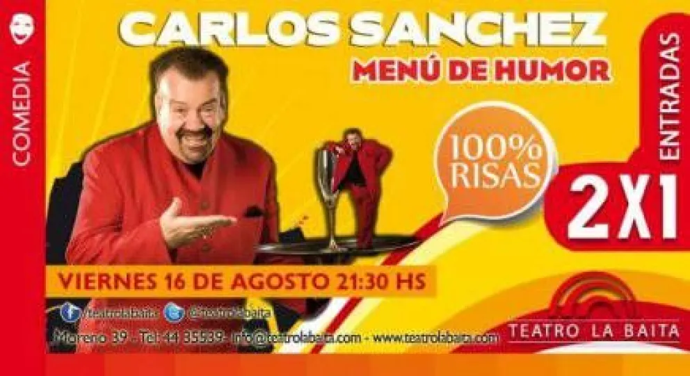 Carlos Sánchez desembarca en Bariloche con todo su humor