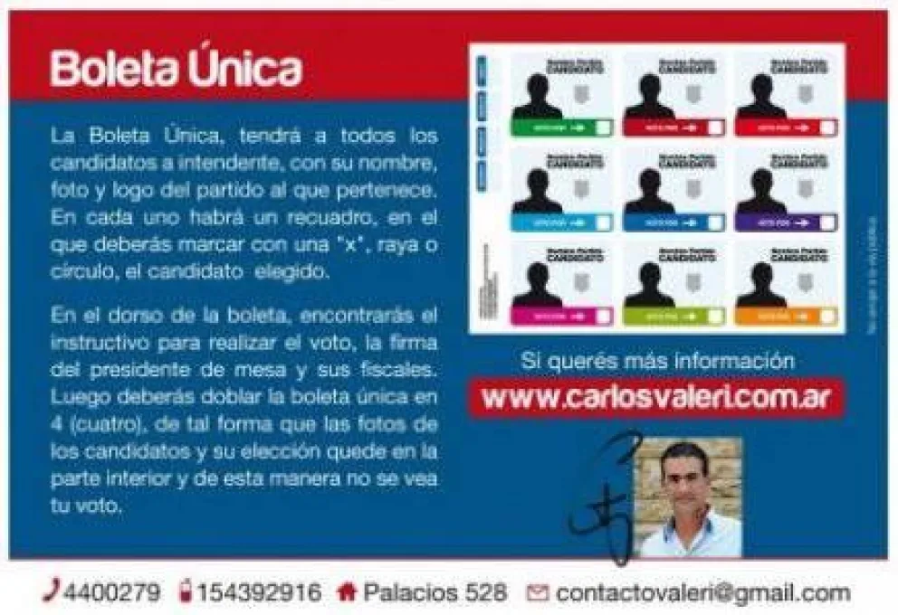 Valeri, en los barrios, explica el uso de la boleta única