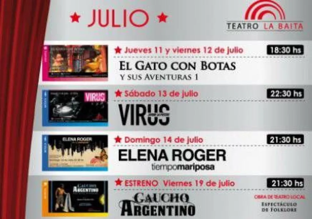 Atractivo abanico de espectáculos en La Baita 