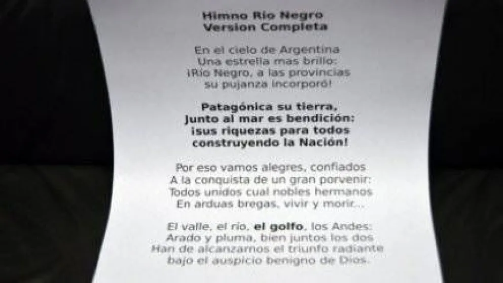 Proponen modificación al Himno de Río Negro