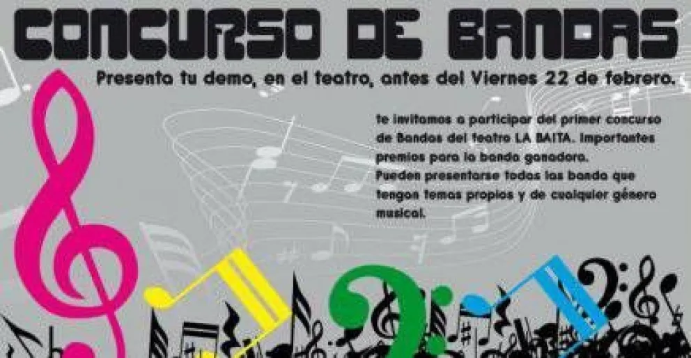 Convocan a concurso de bandas  