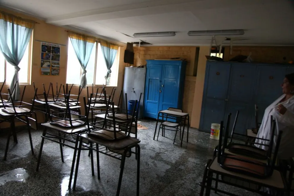 La Escuela 16 registró serios problemas. 