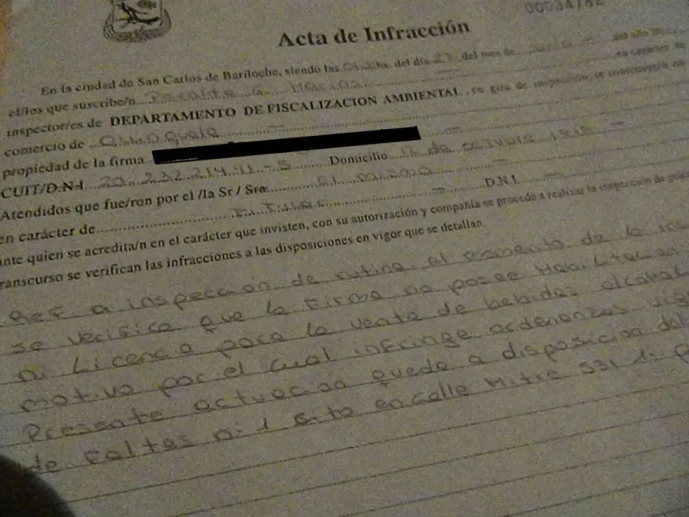 El acta se labró a la 1.30 cuando el bar cerraba sus puertas.