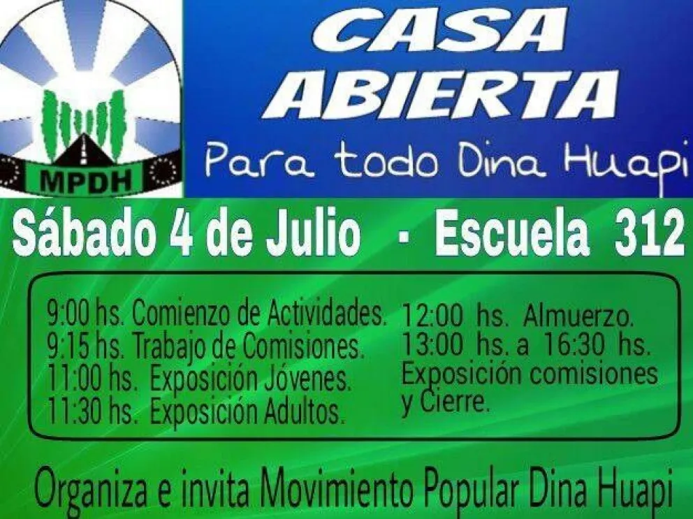 Movimiento Popular Dina Huapi realizará su primer plenario
