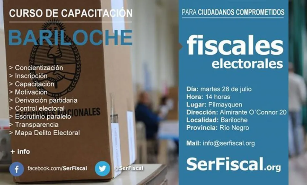 Curso de capacitación para fiscales de mesa.