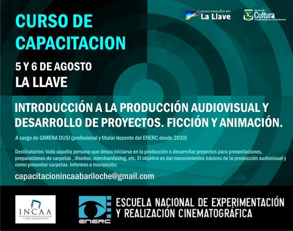 El INCAA ofrecerá capacitación en Bariloche