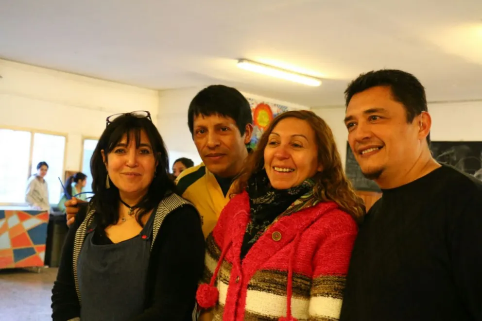 Los profes que coordinaron los proyectos: René Barriga, Mónica Ance, Silvana Gómez y Daniel Fuentes. 