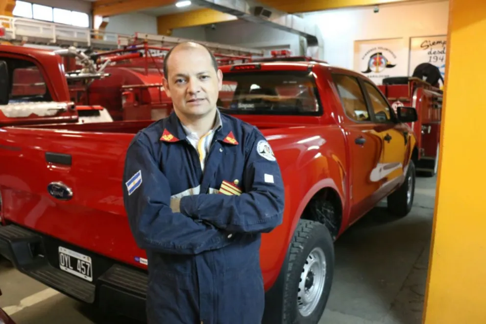 Jaime Jara, suboficial mayor de los Bomberos Voluntarios Cuartel Central.