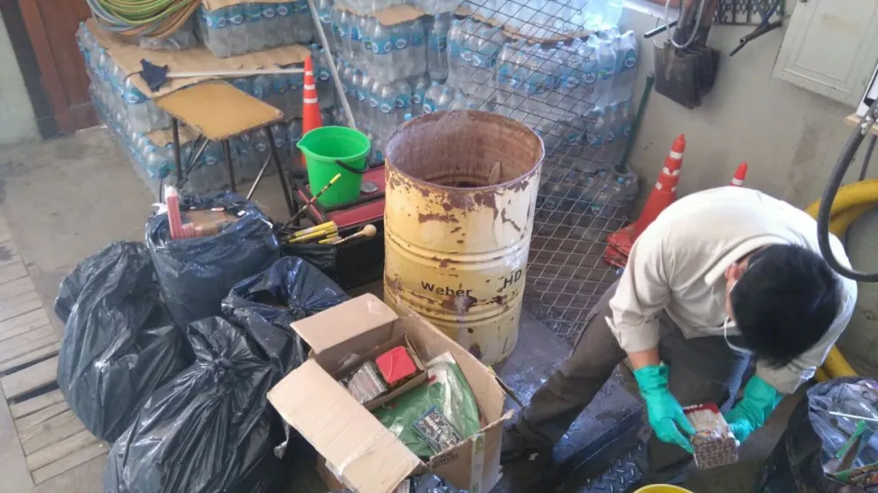 El municipio destruyó 120 kilos de pirotecnia incautada