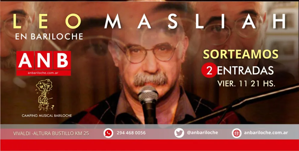 Leo Masliah en Bariloche: ¡Ganá tu entrada!