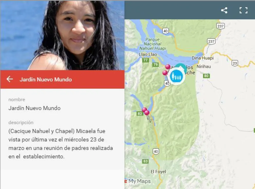 Mirá el mapa interactivo y conocé cómo se realiza el rastrillaje por la desaparición de Micaela