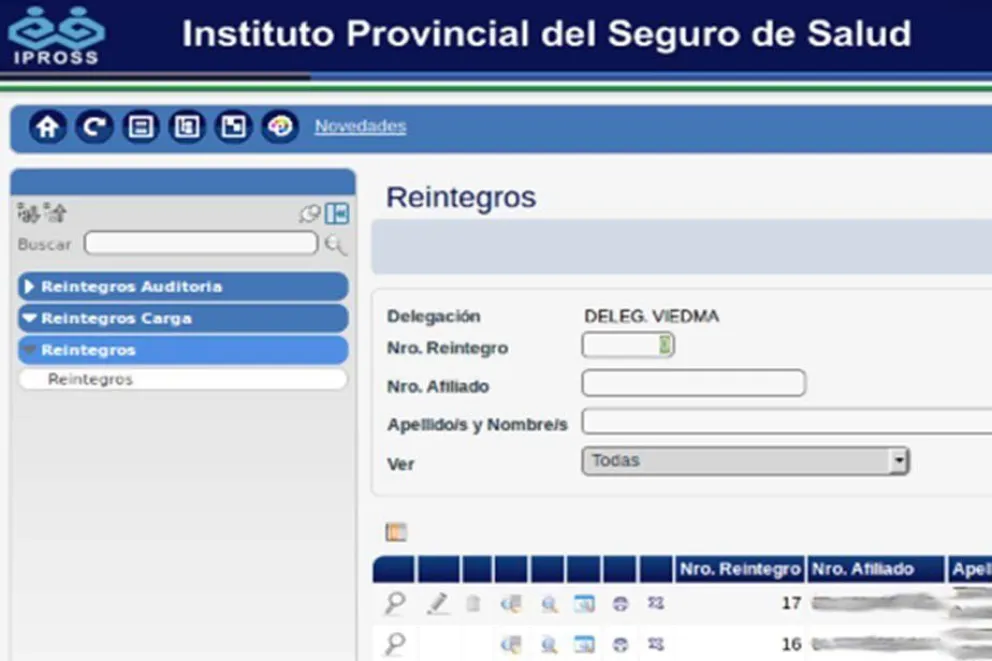Nueva modalidad en el IPROSS para la carga de reintegros