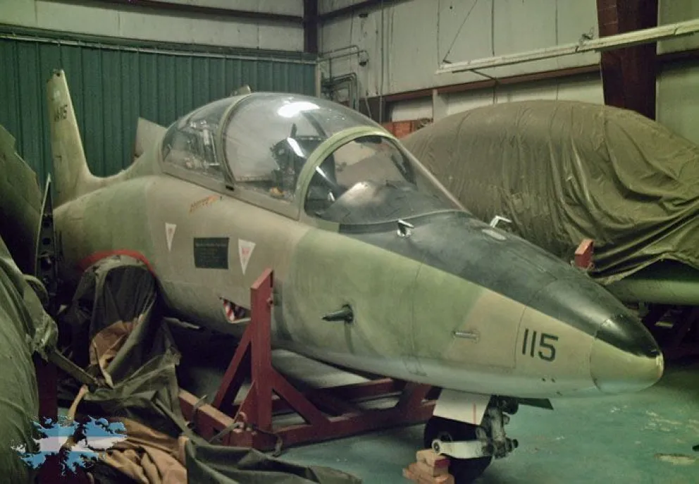 El mismísimo 4-A-115, Aermachi MB-339 que utilizó Owen en el ataque. 