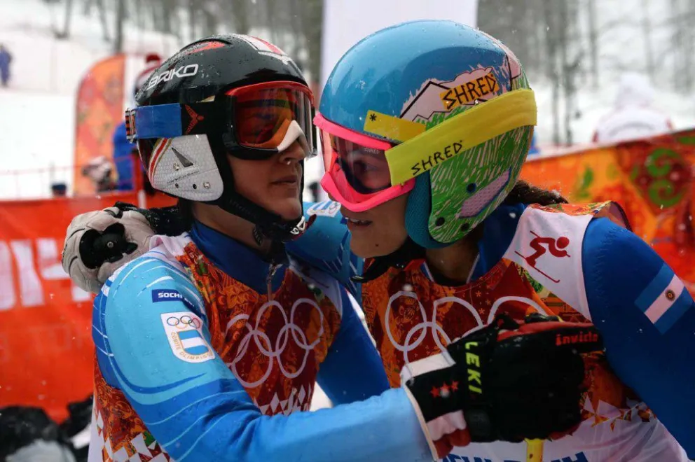 Salomé Báncora y JulietaQuiroga, en los Juegos Olímpicos de Sochi 2014.