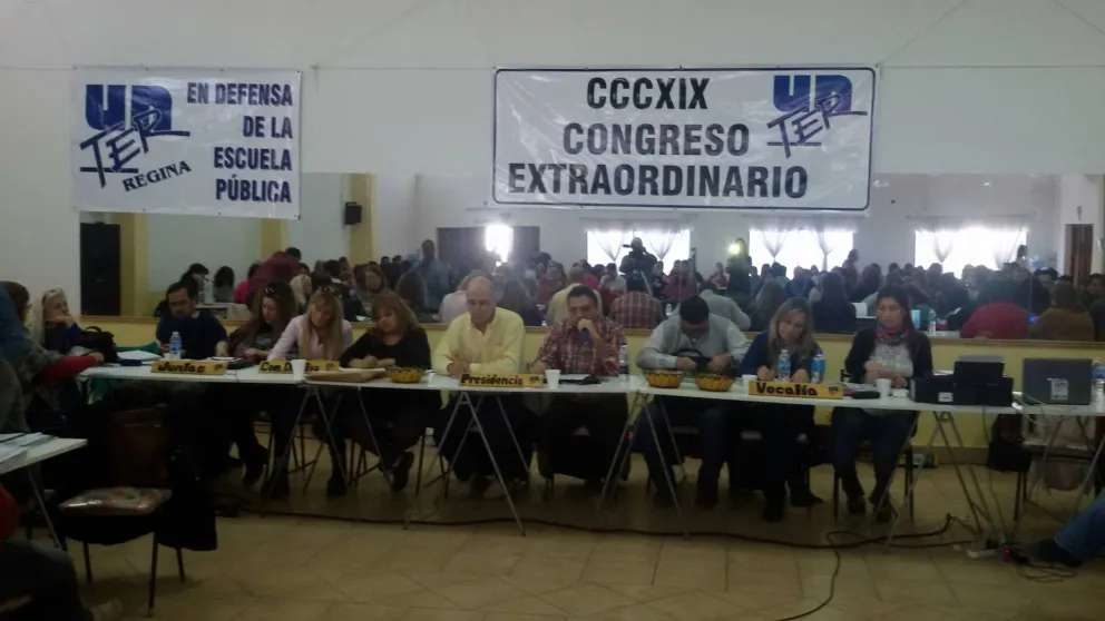 La medida había sido adoptada en el congreso realizado en Villa Regina. (Fuente prensa Unter.