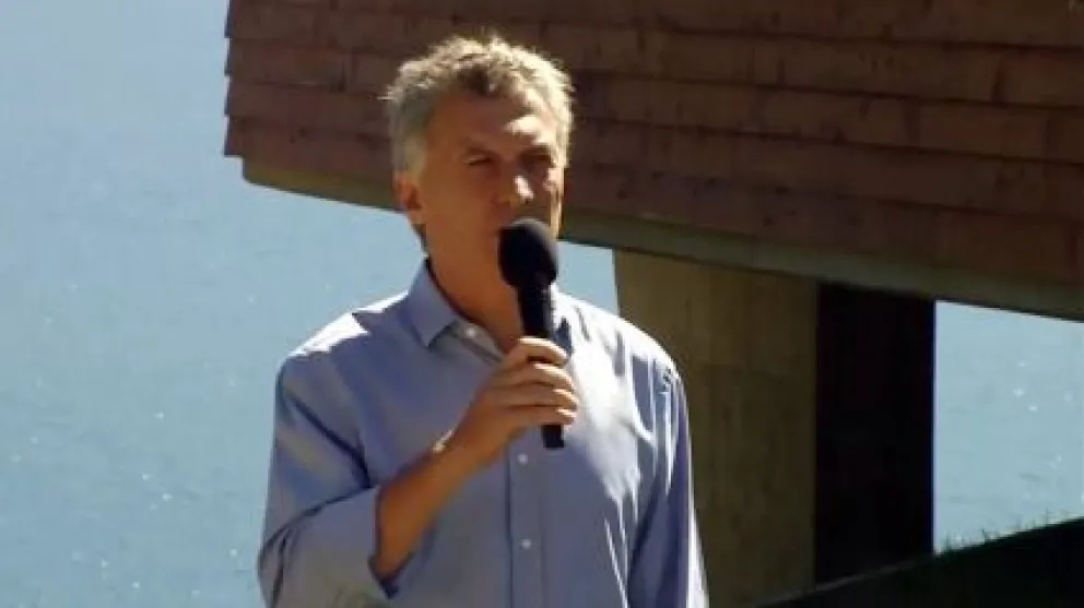El presidente Macri durante el acto que encabezó el mandatario nacional.