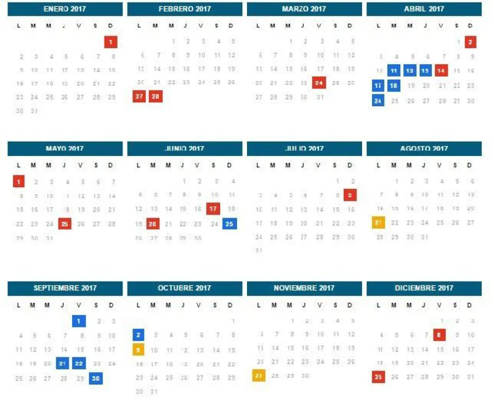 Mirá la lista de feriados para este 2017