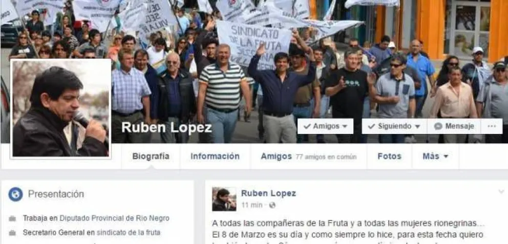 Polémico: Rubén López envió un saludo por el Día de la Mujer