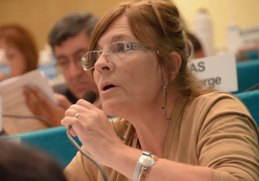 Silvia Horne, líder del Movimiento Evita en la provincia. 