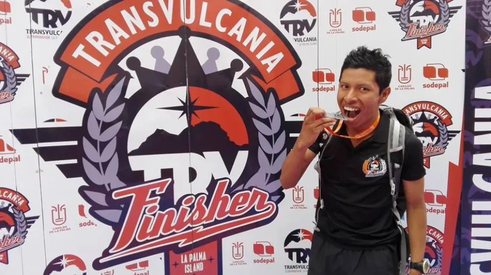 Otro sueño cumplido. Gabriel, en la meta del Transvulcania.
