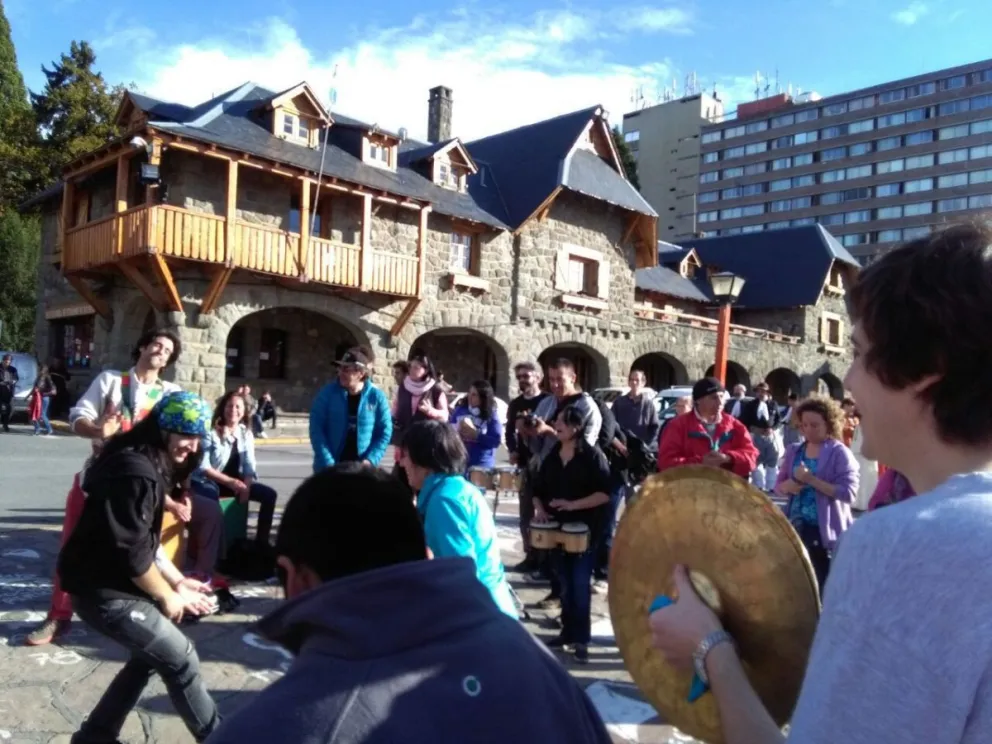 Pablo Juni, durante la actividad para la creación del Paseo Chingolo Casalla.