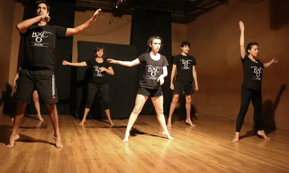 En pleno ensayo. 