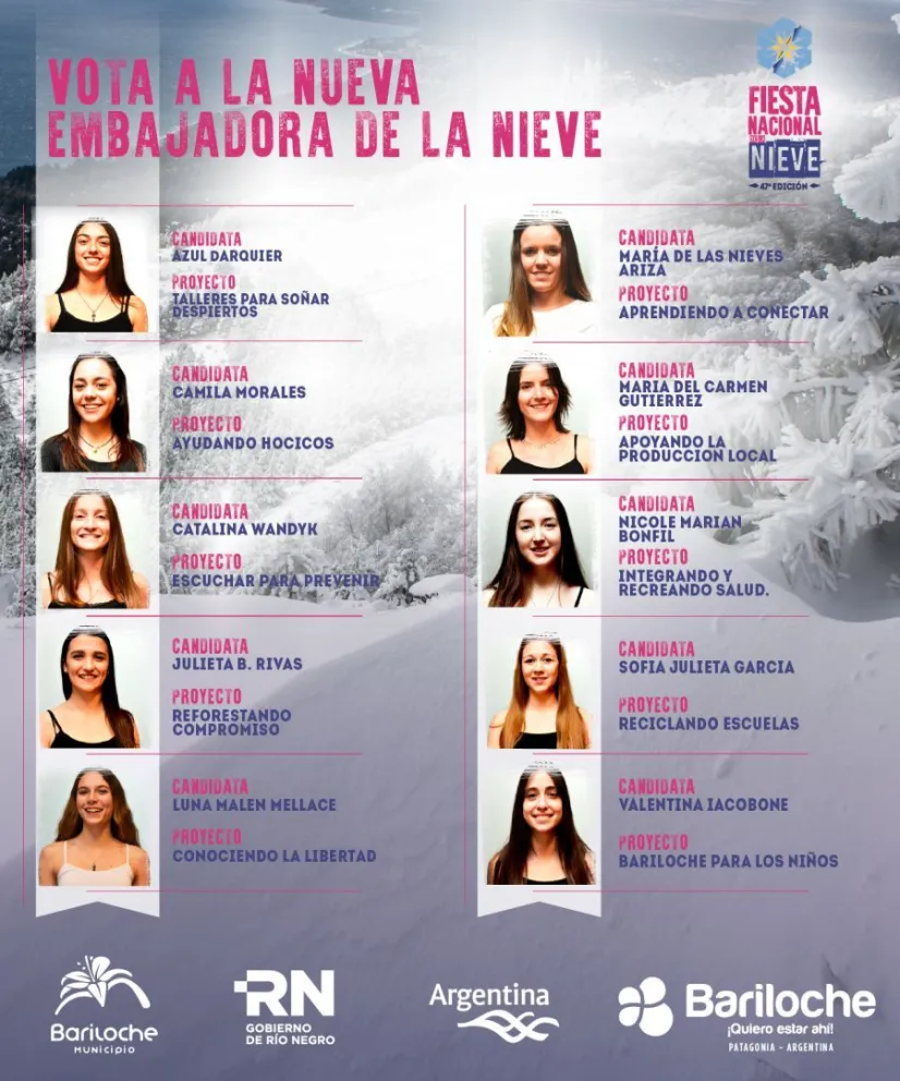 ¿Ya conocés a las 10 finalistas para ser Embajadora de la Nieve?