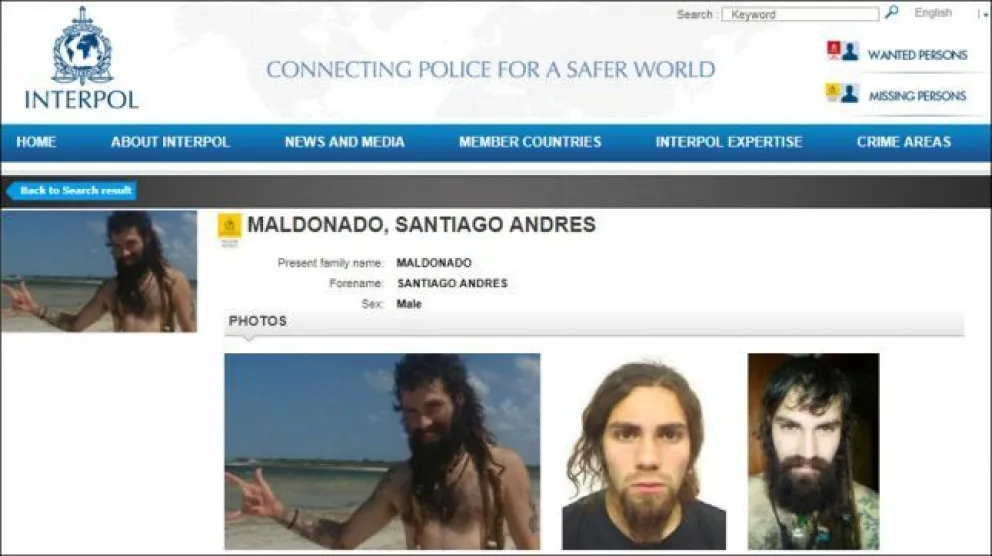 Interpol se sumó a la búsqueda de Santiago Maldonado