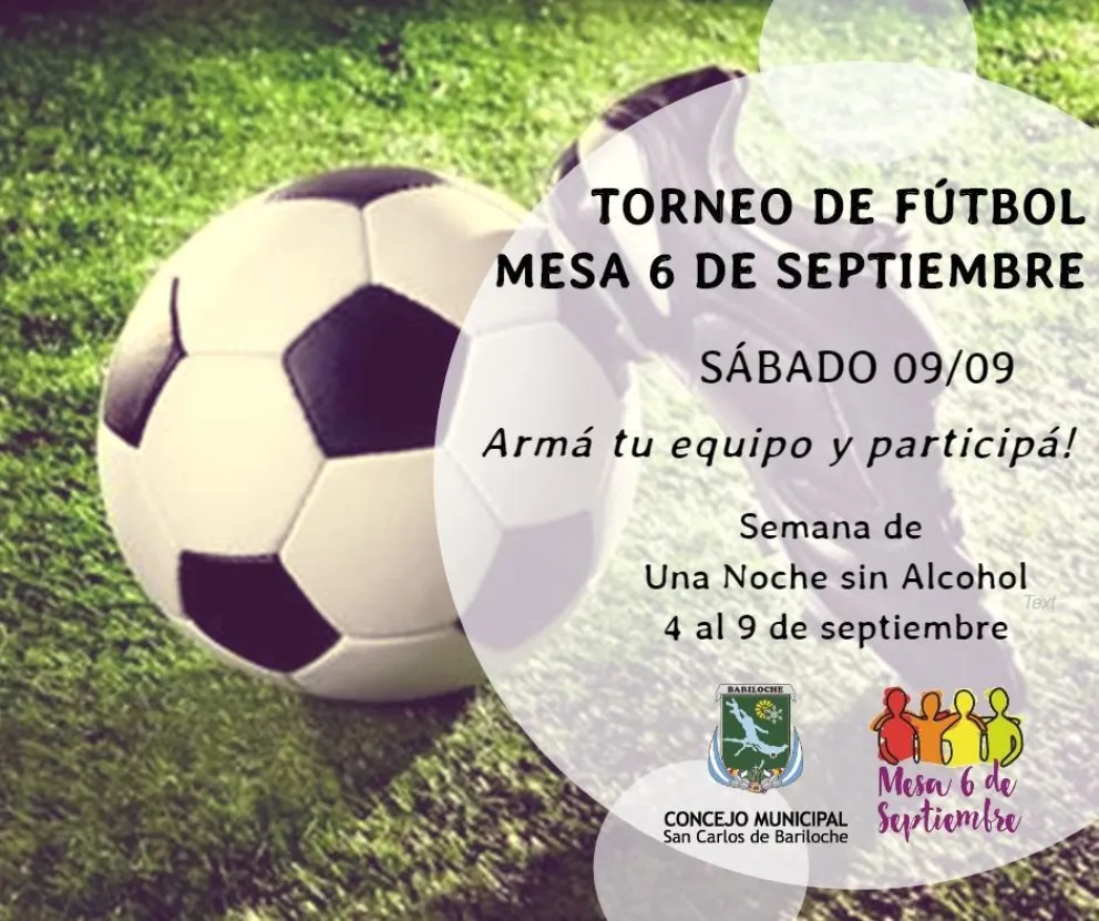 La Noche sin Alcohol también tendrá un torneo de fútbol
